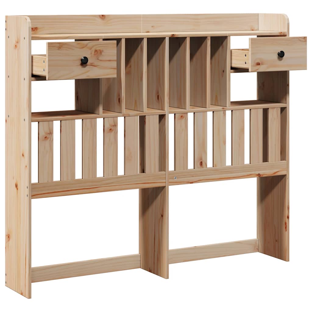 Solid Pine Headboard with Storage - 135 cm | Stylish & Functional