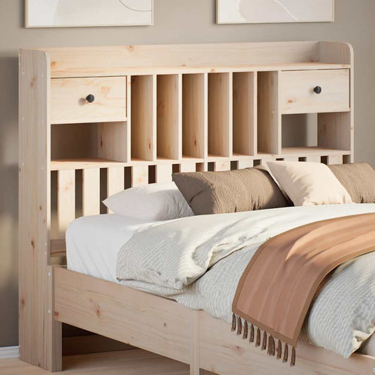 Solid Pine Headboard with Storage - 135 cm | Stylish & Functional