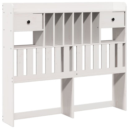 White Solid Pine Headboard with Storage 135 cm - Stylish & Practical