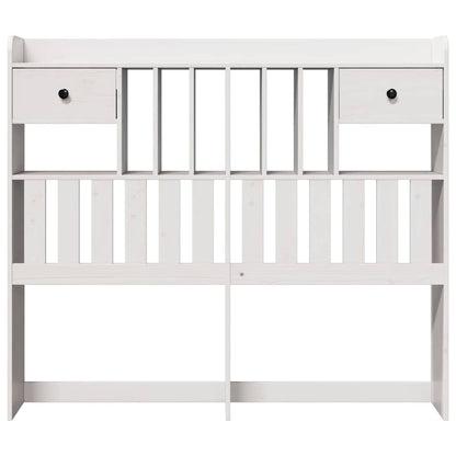 White Solid Pine Headboard with Storage 135 cm - Stylish & Practical