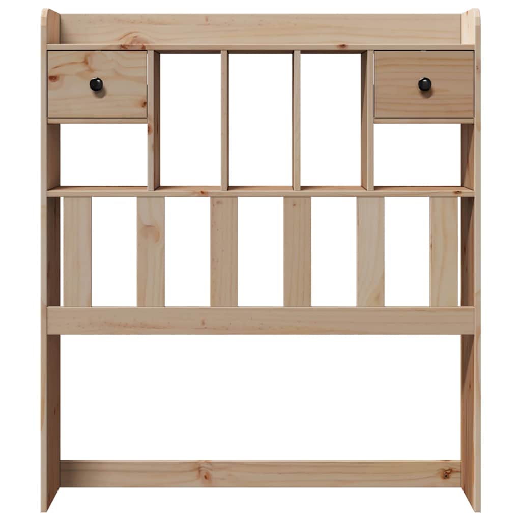 Solid Pine Wood Headboard with Storage, 100 cm, Honey Finish