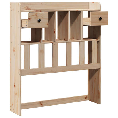 Solid Pine Wood Headboard with Storage, 100 cm, Honey Finish