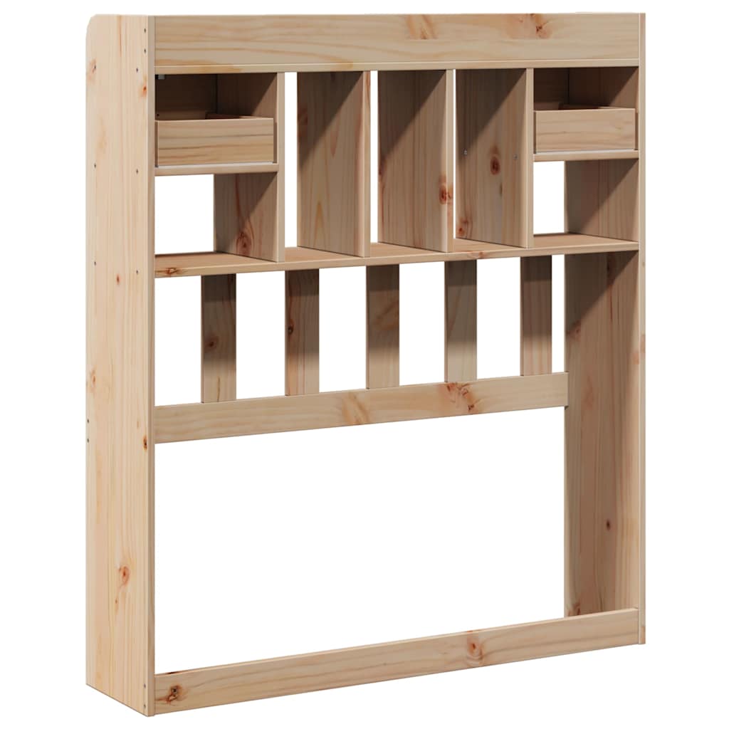 Solid Pine Wood Headboard with Storage, 100 cm, Honey Finish