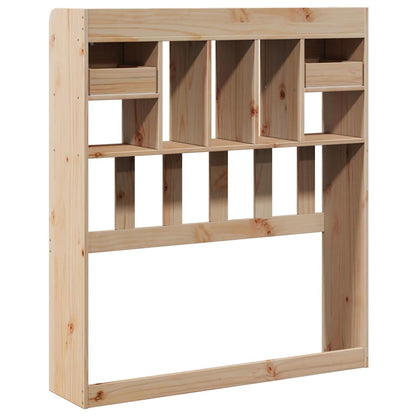 Solid Pine Wood Headboard with Storage, 100 cm, Honey Finish