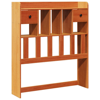 Solid Pine Headboard with Storage, Wax Brown, 90 cm