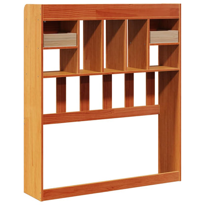 Solid Pine Headboard with Storage, Wax Brown, 90 cm