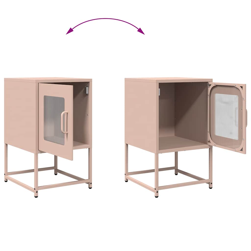 Pink Bedside Cabinet, Cold-Rolled Steel, 36x39x60.5 cm