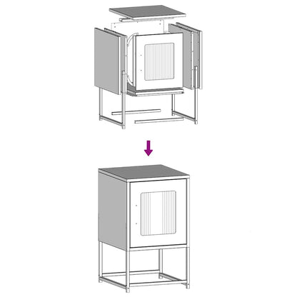 Pink Bedside Cabinet, Cold-Rolled Steel, 36x39x60.5 cm