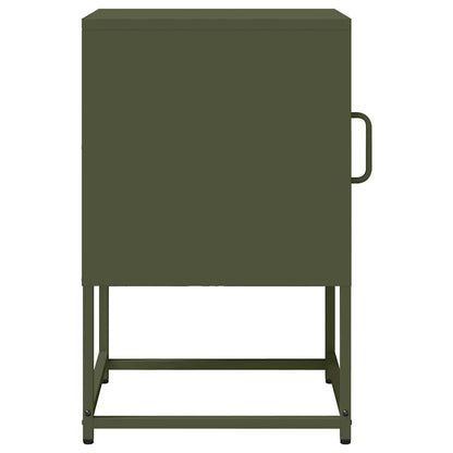 Olive Green Bedside Cabinet - Cold-Rolled Steel, 36x39x60.5 cm
