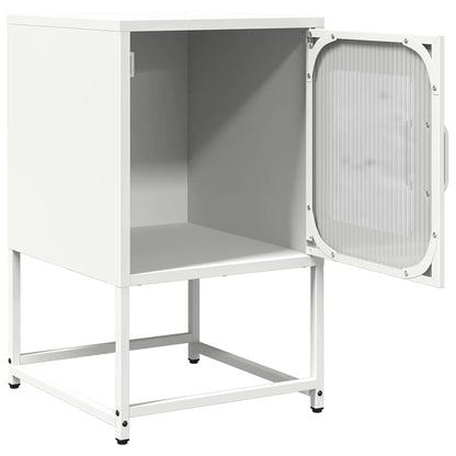 Sleek White Bedside Cabinet, Cold-Rolled Steel, 36x39x60.5 cm