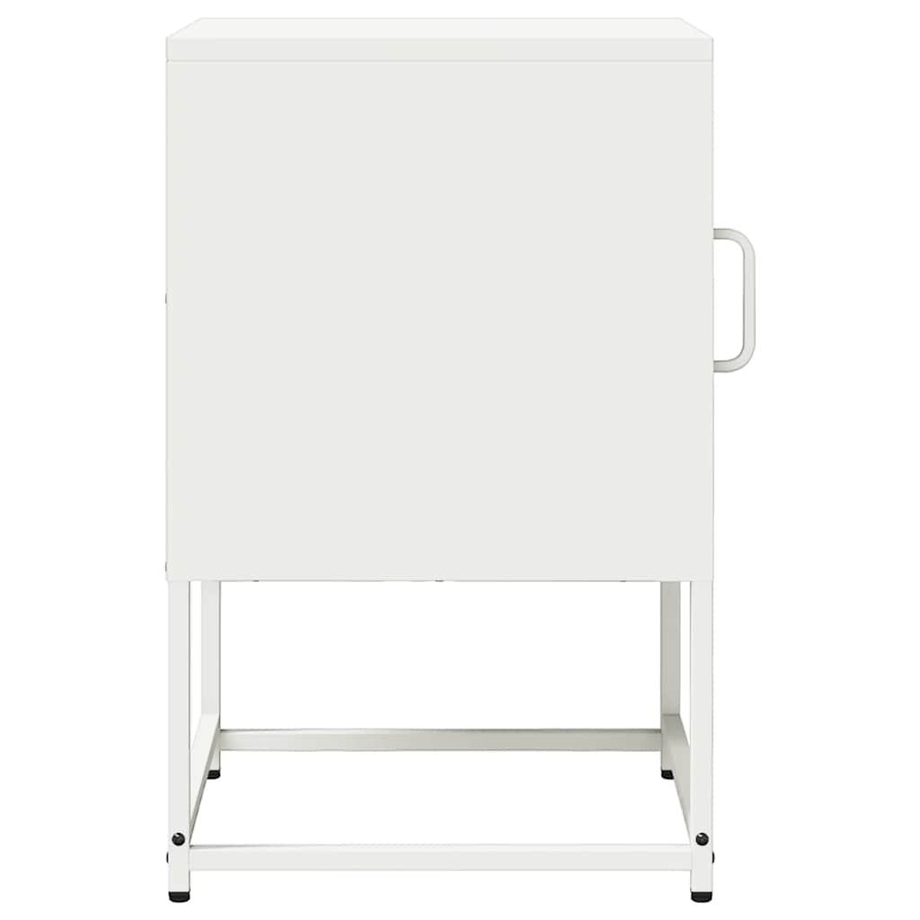 Sleek White Bedside Cabinet, Cold-Rolled Steel, 36x39x60.5 cm