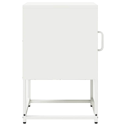 Sleek White Bedside Cabinet, Cold-Rolled Steel, 36x39x60.5 cm