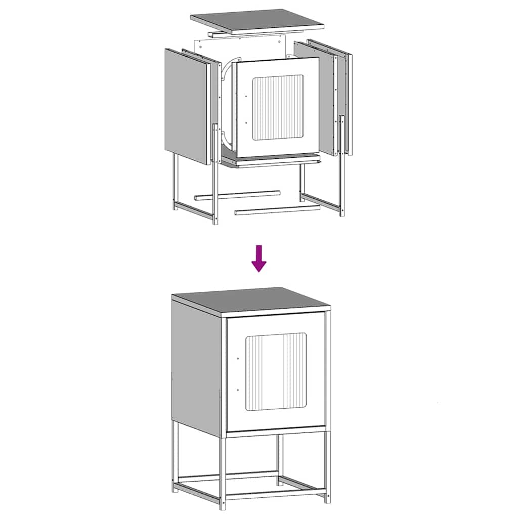 Sleek White Bedside Cabinet, Cold-Rolled Steel, 36x39x60.5 cm