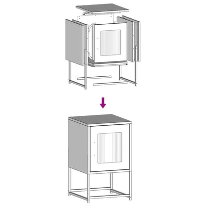 Sleek White Bedside Cabinet, Cold-Rolled Steel, 36x39x60.5 cm