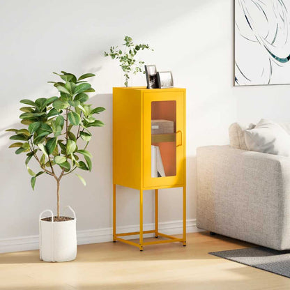 Mustard Yellow Steel Sideboard 36x39x107 cm – Stylish Storage Solution