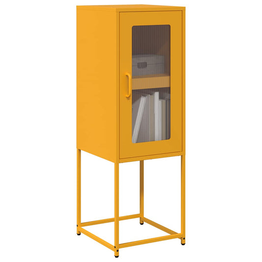 Mustard Yellow Steel Sideboard 36x39x107 cm – Stylish Storage Solution