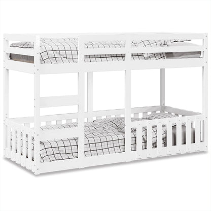 Bunk Bed White 75x190 cm Solid Wood Pine