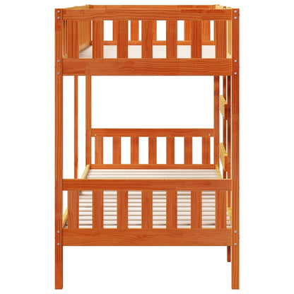 Bunk Bed Wax Brown 80x200 cm Solid Wood Pine
