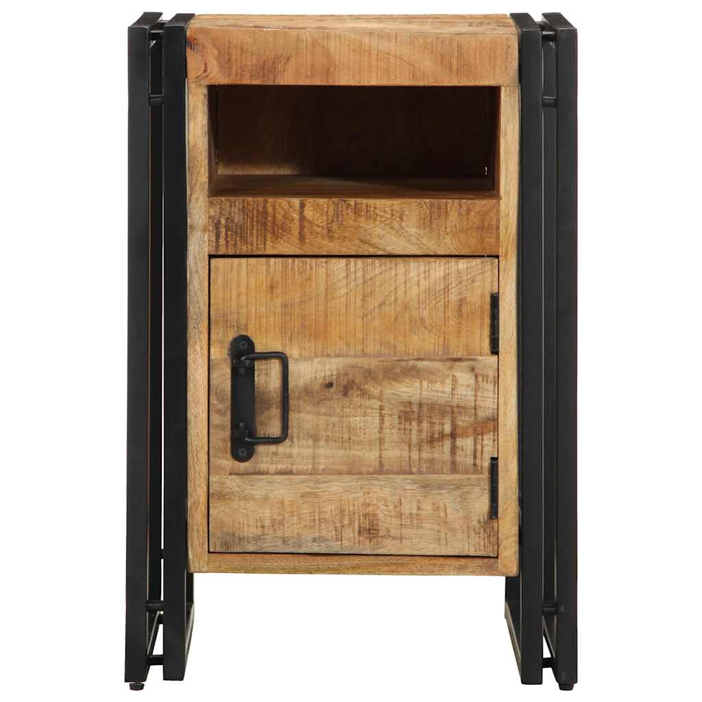 Solid Mango Wood Bedside Cabinet 40x40x59 cm - Rustic Charm