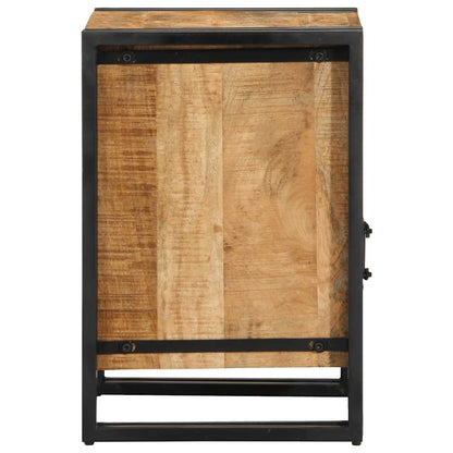 Solid Mango Wood Bedside Cabinet 40x40x59 cm - Rustic Charm