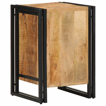 Solid Mango Wood Bedside Cabinet 40x40x59 cm - Rustic Charm