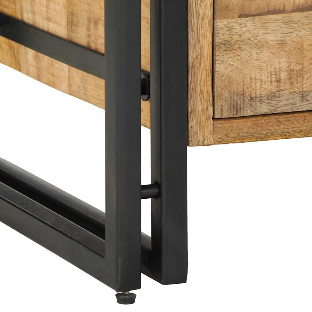 Solid Mango Wood Bedside Cabinet 40x40x59 cm - Rustic Charm