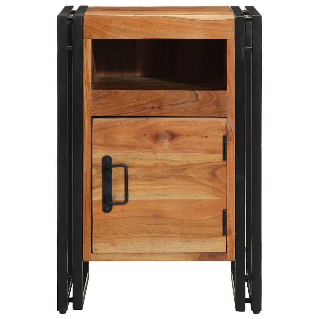 Solid Acacia Wood Bedside Cabinet 40x40x59 cm - Natural Finish