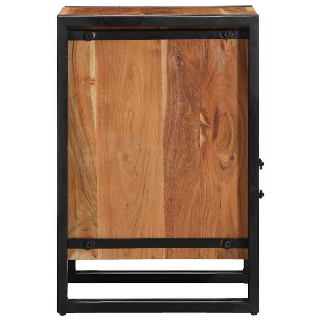 Solid Acacia Wood Bedside Cabinet 40x40x59 cm - Natural Finish
