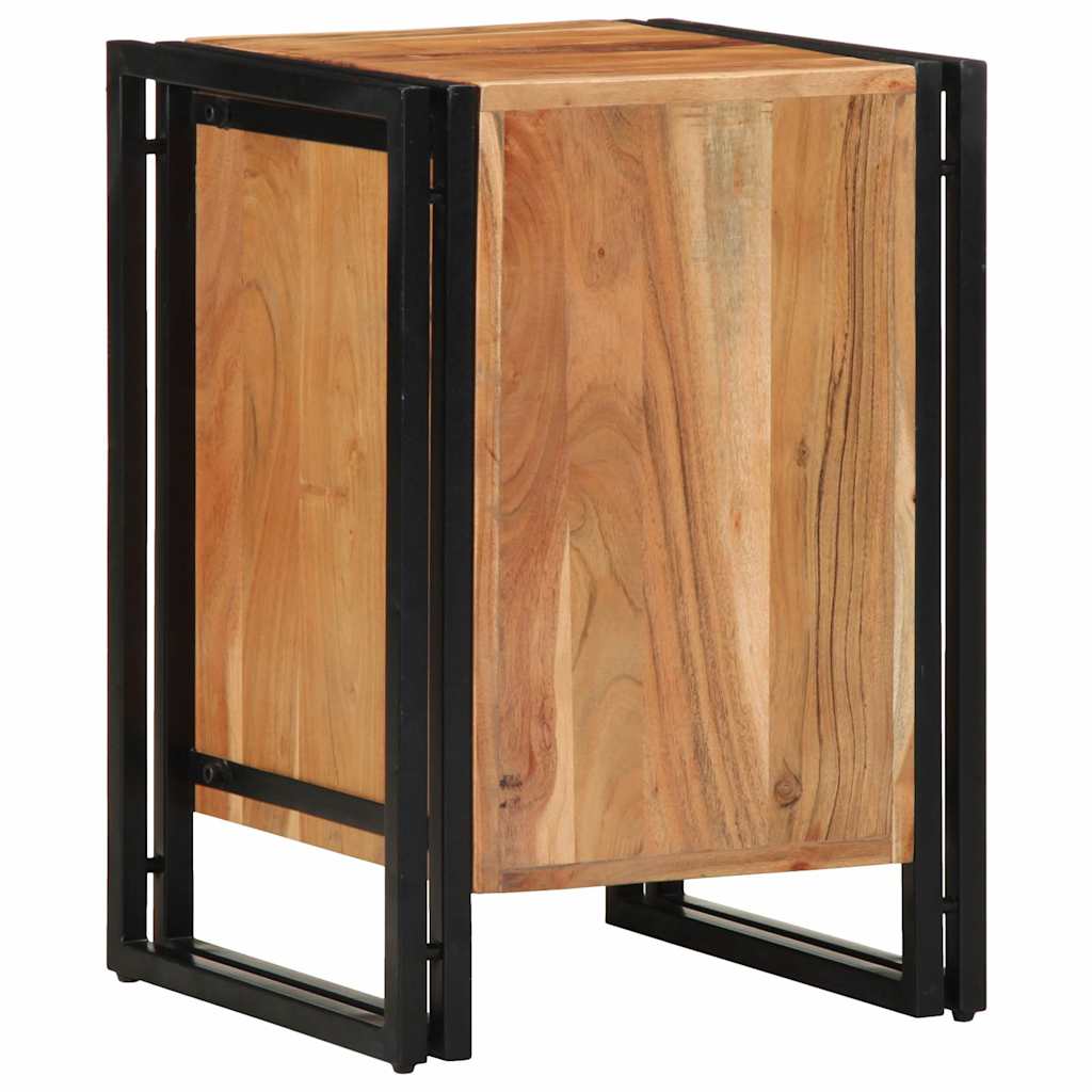 Solid Acacia Wood Bedside Cabinet 40x40x59 cm - Natural Finish