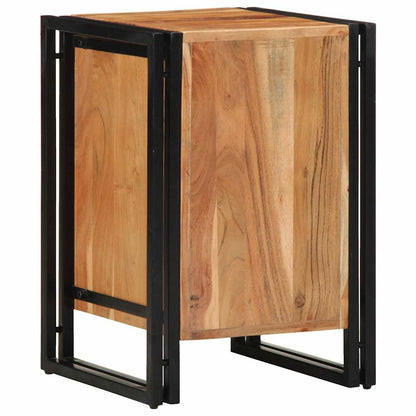 Solid Acacia Wood Bedside Cabinet 40x40x59 cm - Natural Finish