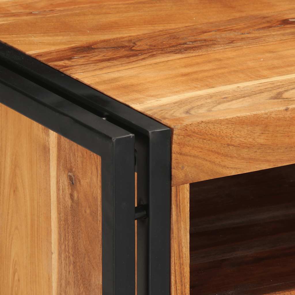 Solid Acacia Wood Bedside Cabinet 40x40x59 cm - Natural Finish