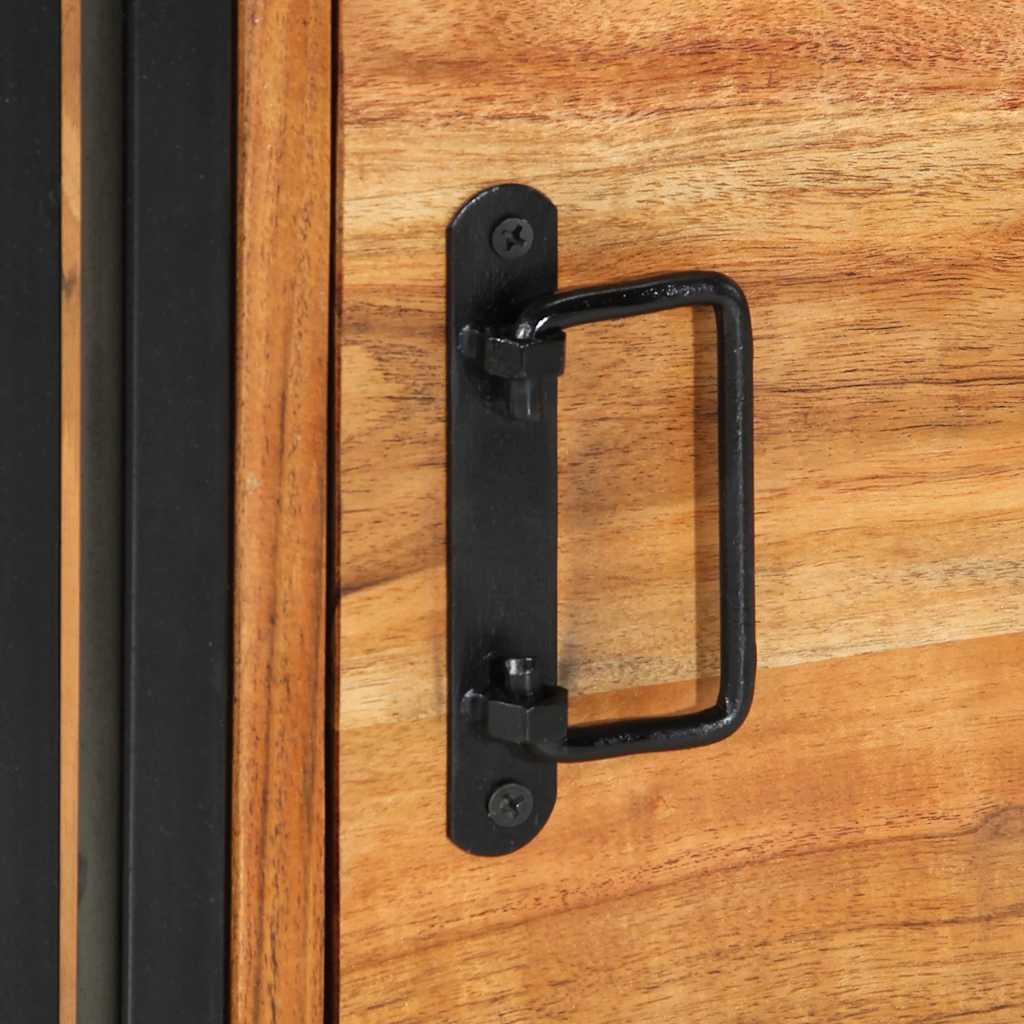 Solid Acacia Wood Bedside Cabinet 40x40x59 cm - Natural Finish