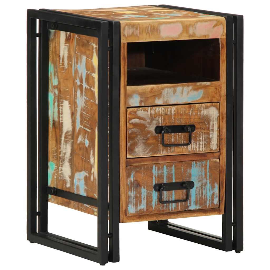 Solid Wood Reclaimed Bedside Cabinet 40x40x59 cm - Eco-Friendly Charm