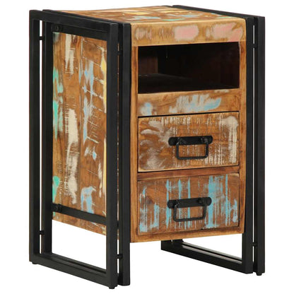 Solid Wood Reclaimed Bedside Cabinet 40x40x59 cm - Eco-Friendly Charm