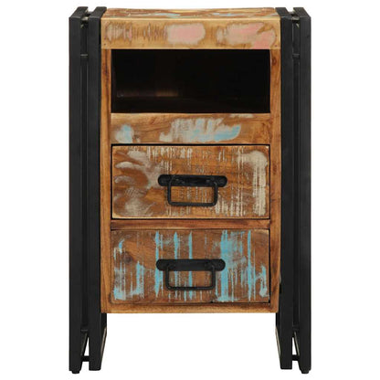 Solid Wood Reclaimed Bedside Cabinet 40x40x59 cm - Eco-Friendly Charm
