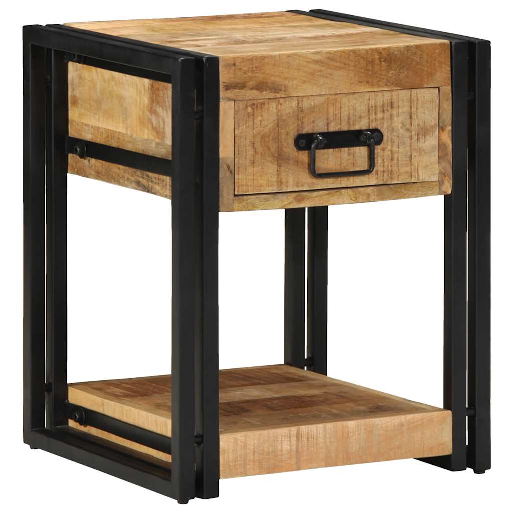 Solid Mango Wood Bedside Cabinet 40x40x50 cm - Rustic Charm