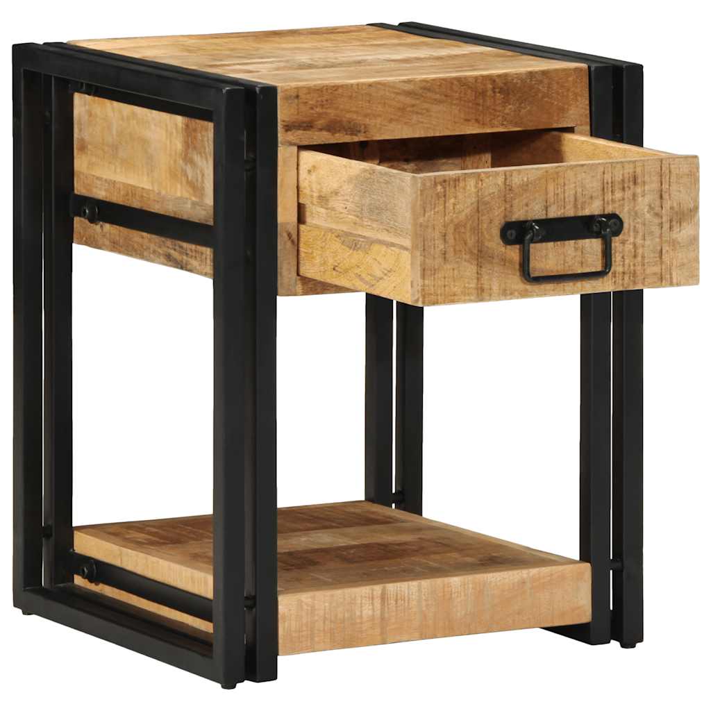 Solid Mango Wood Bedside Cabinet 40x40x50 cm - Rustic Charm