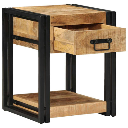 Solid Mango Wood Bedside Cabinet 40x40x50 cm - Rustic Charm