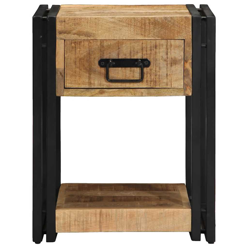 Solid Mango Wood Bedside Cabinet 40x40x50 cm - Rustic Charm