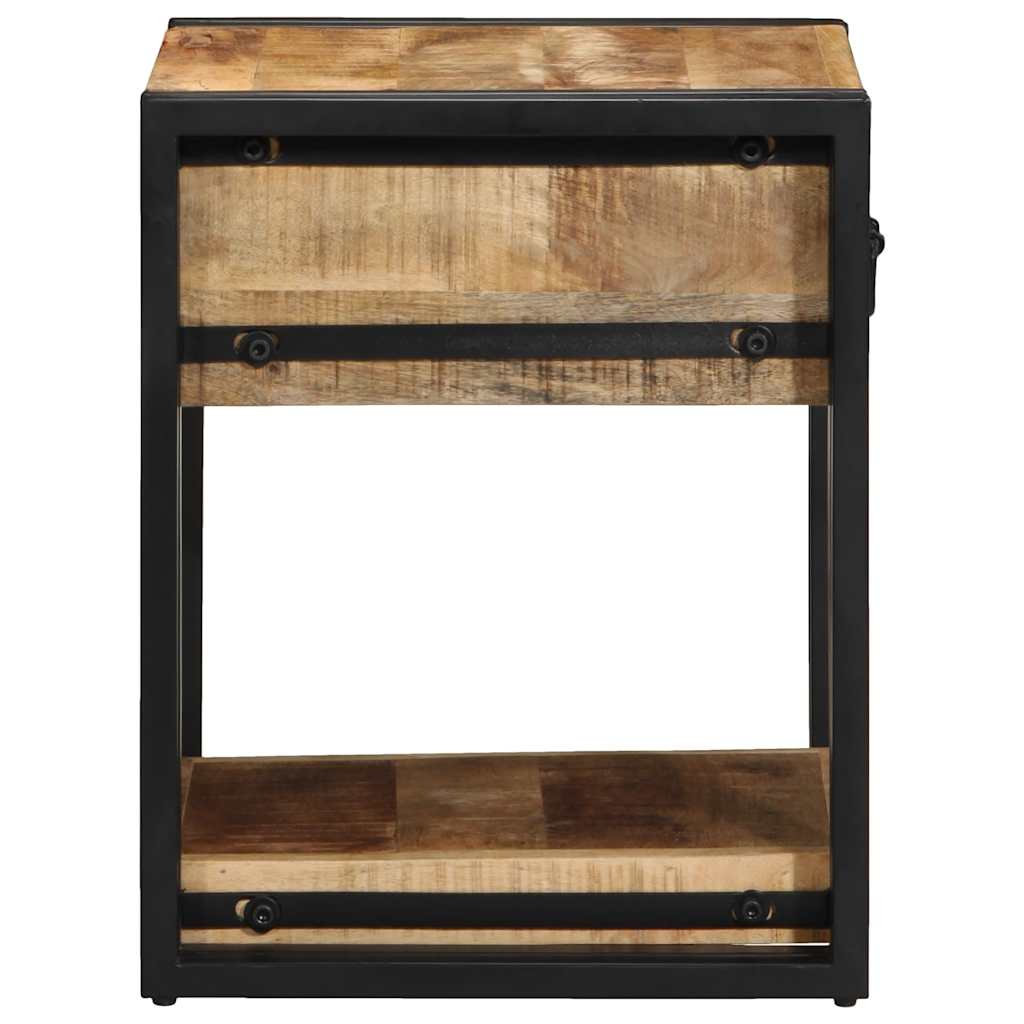 Solid Mango Wood Bedside Cabinet 40x40x50 cm - Rustic Charm