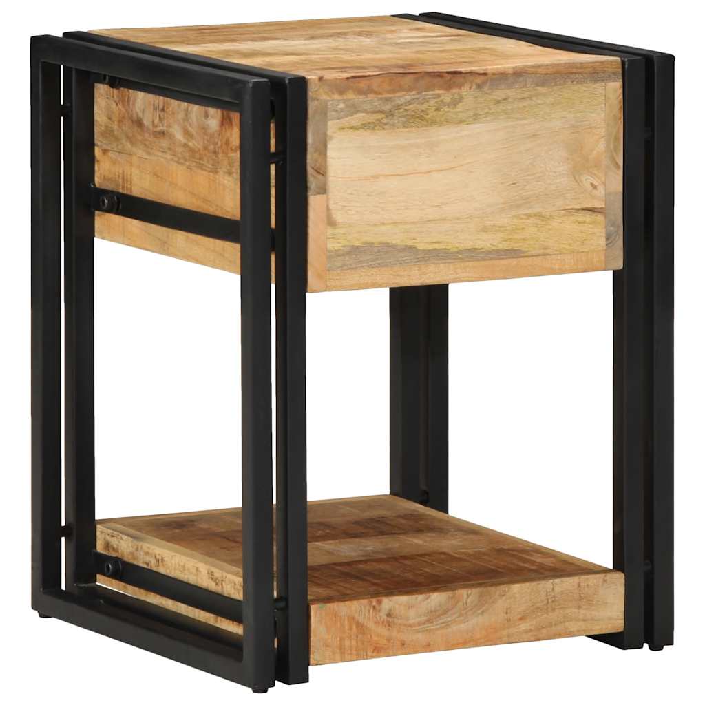 Solid Mango Wood Bedside Cabinet 40x40x50 cm - Rustic Charm