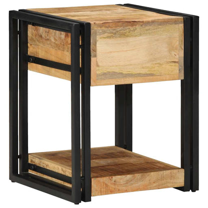 Solid Mango Wood Bedside Cabinet 40x40x50 cm - Rustic Charm