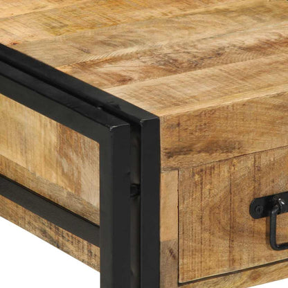 Solid Mango Wood Bedside Cabinet 40x40x50 cm - Rustic Charm