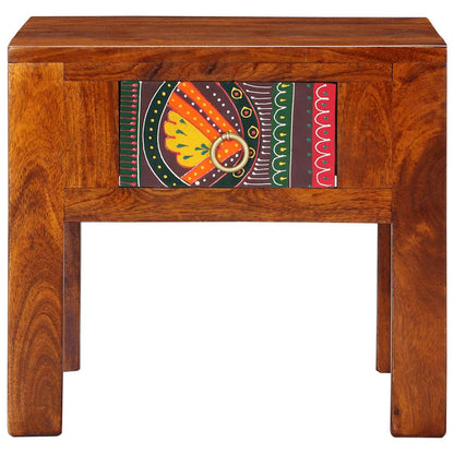 Compact Solid Acacia Wood Bedside Cabinet 40x40x36 cm - Natural Finish