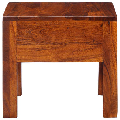 Compact Solid Acacia Wood Bedside Cabinet 40x40x36 cm - Natural Finish