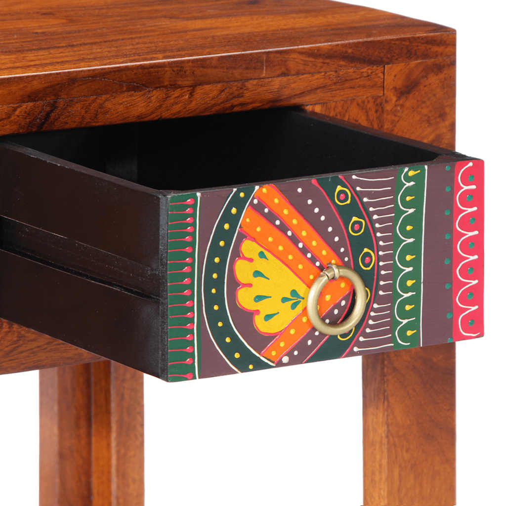 Compact Solid Acacia Wood Bedside Cabinet 40x40x36 cm - Natural Finish