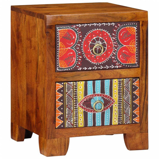 Solid Acacia Wood Bedside Cabinet 35x35x45 cm - Stylish & Durable