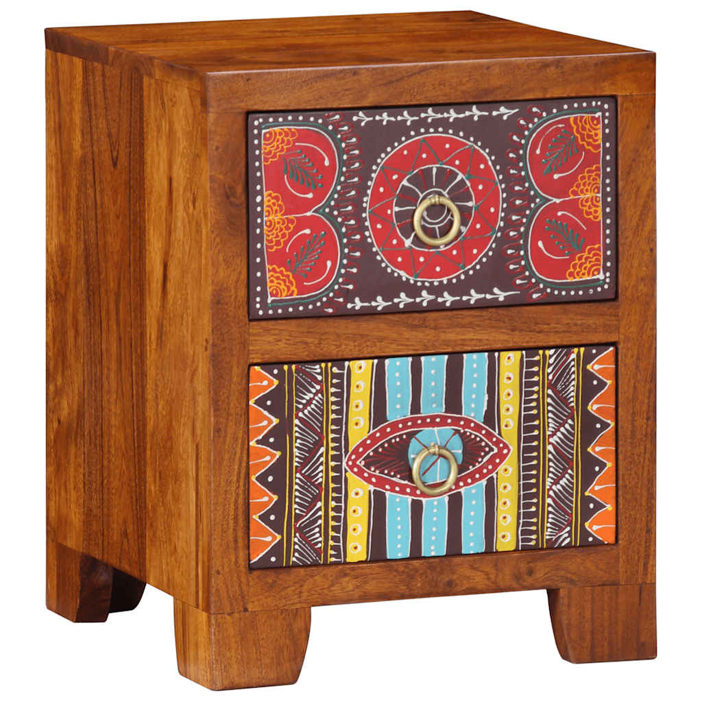 Solid Acacia Wood Bedside Cabinet 35x35x45 cm - Stylish & Durable