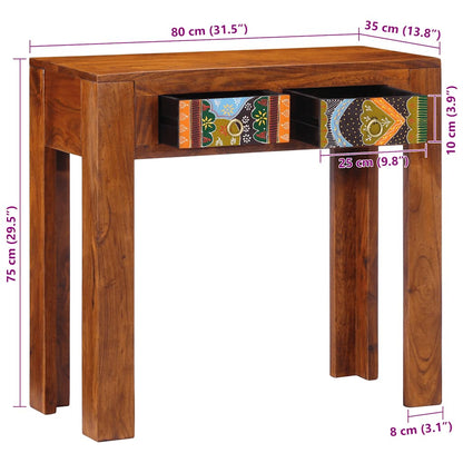 Solid Wood Acacia Console Table 80x35x75 cm - Elegant & Durable