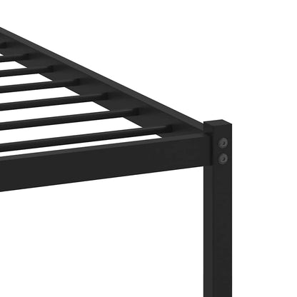 Smoked Oak Metal Bed Frame 140x190 cm - No Mattress Included